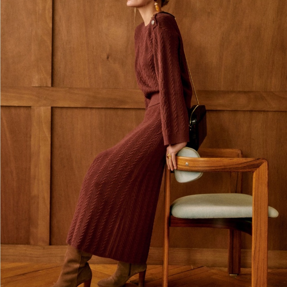 NWT Sezane Marilou  Skirt  Size S Caramel sold out - Picture 2 of 9